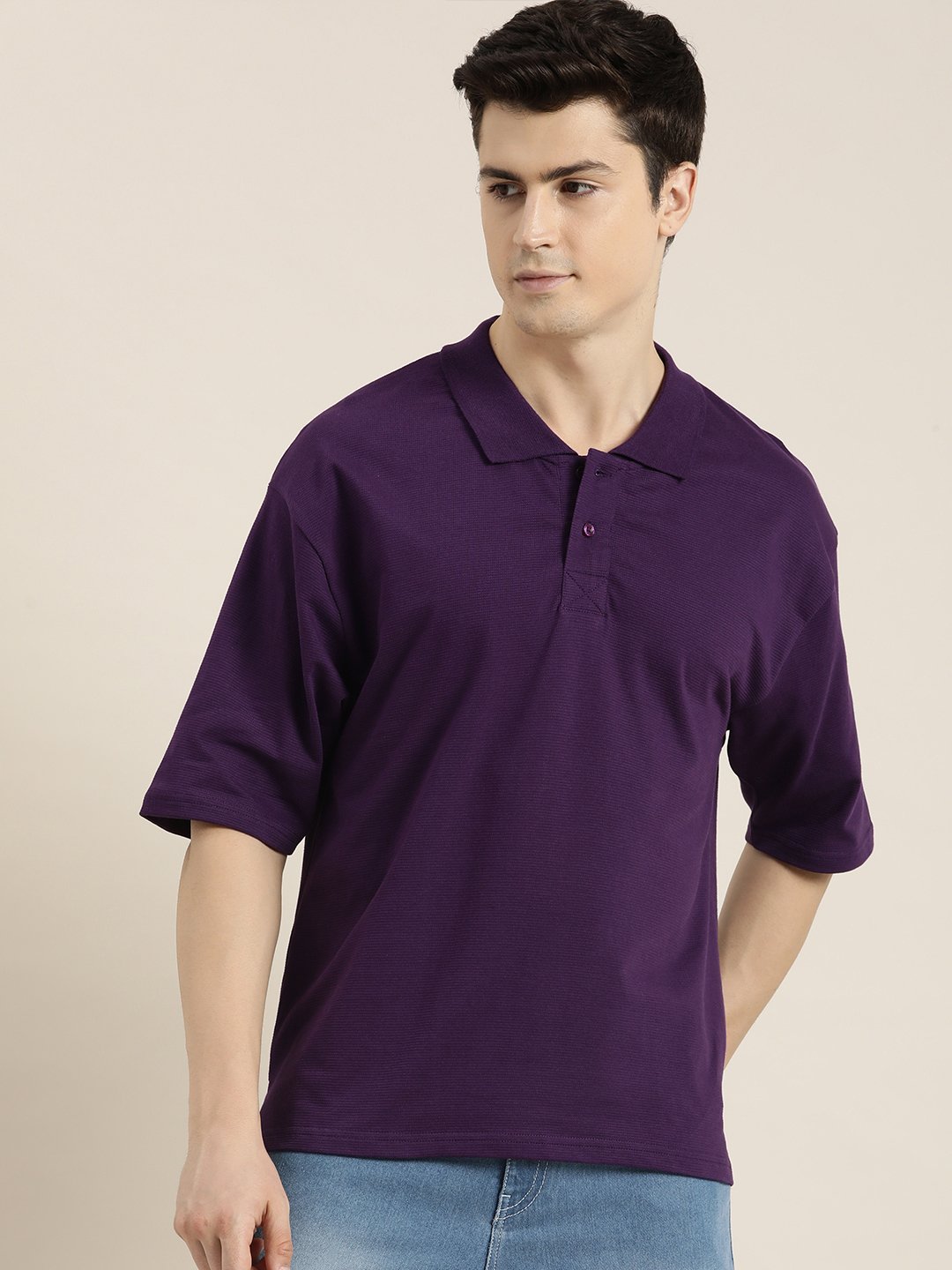 Mens Half Sleeve Oversized Fit Polo T-Shirts