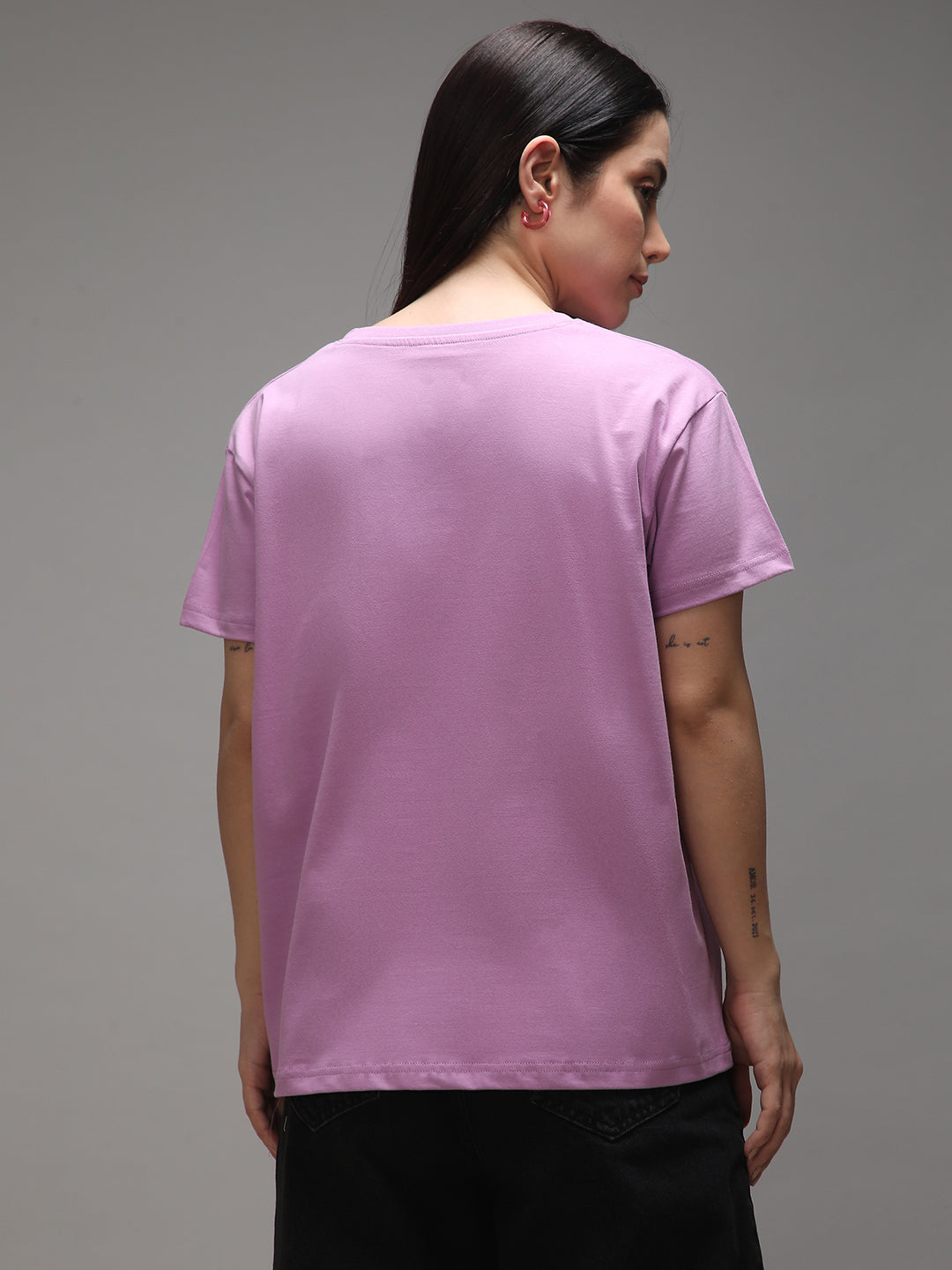 Womens Half Sleeve Round Neck Printed Boxy Fit Tshirts