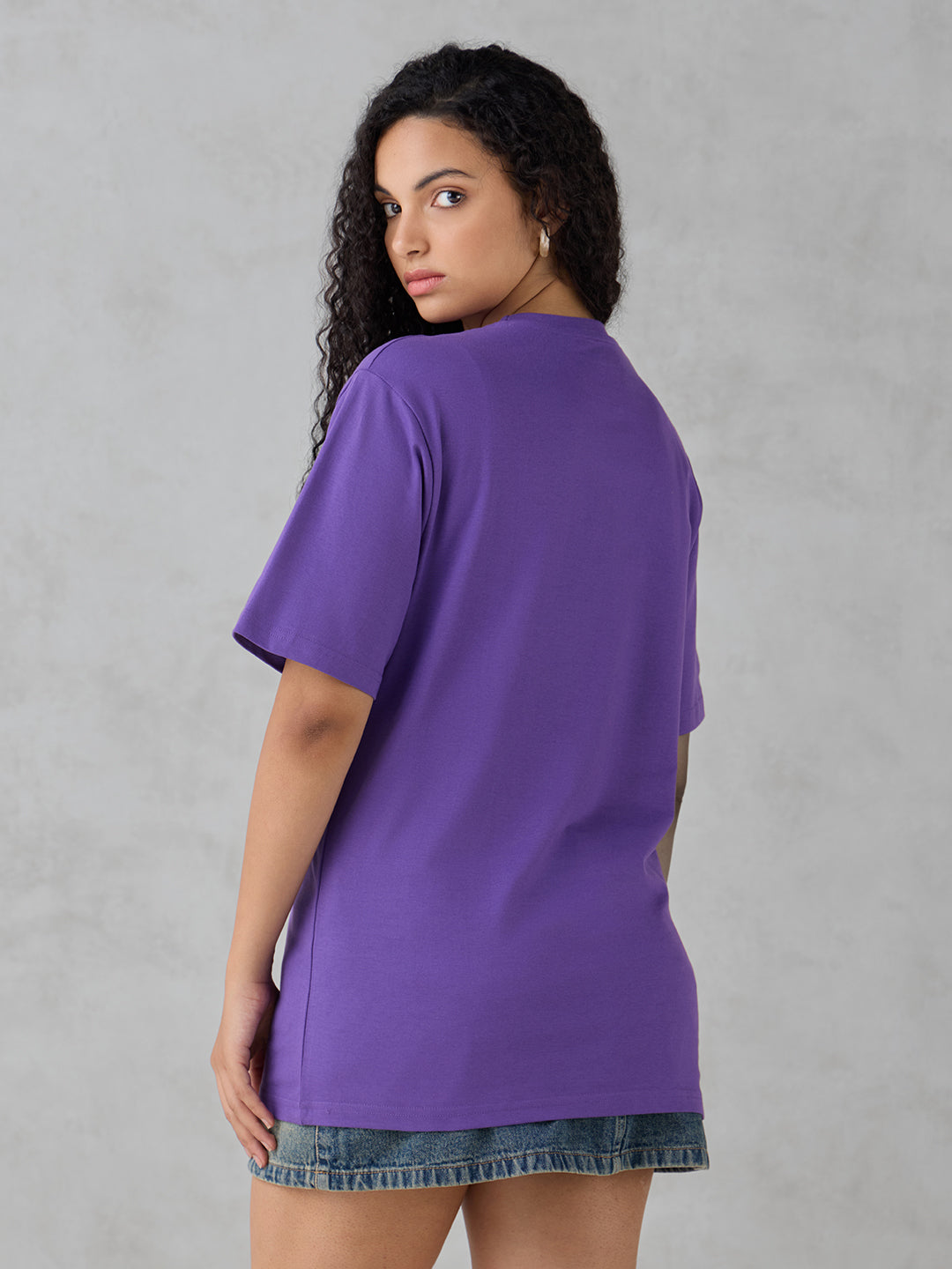 Womens Half Sleeve Printed Oversized Fit Tshirt