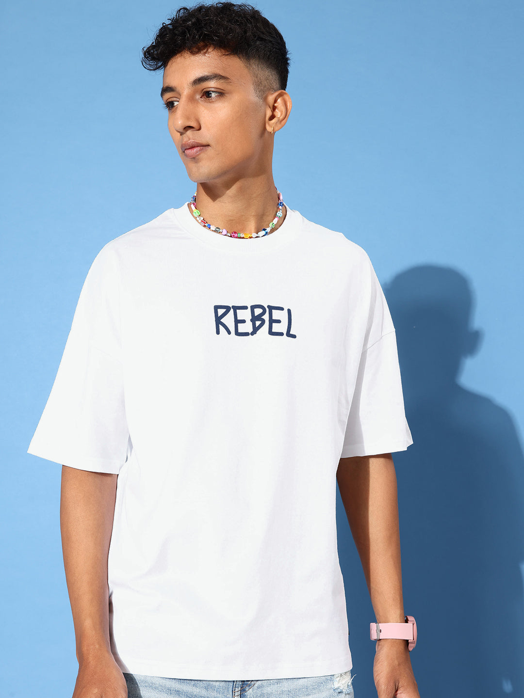 Mens Half Sleeve Drop Shoulder Printed Oversized Fit T-Shirts
