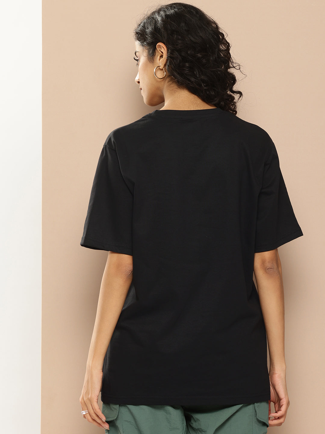 Womens Half Sleeve Round Neck Printed Oversized Fit Tshirts