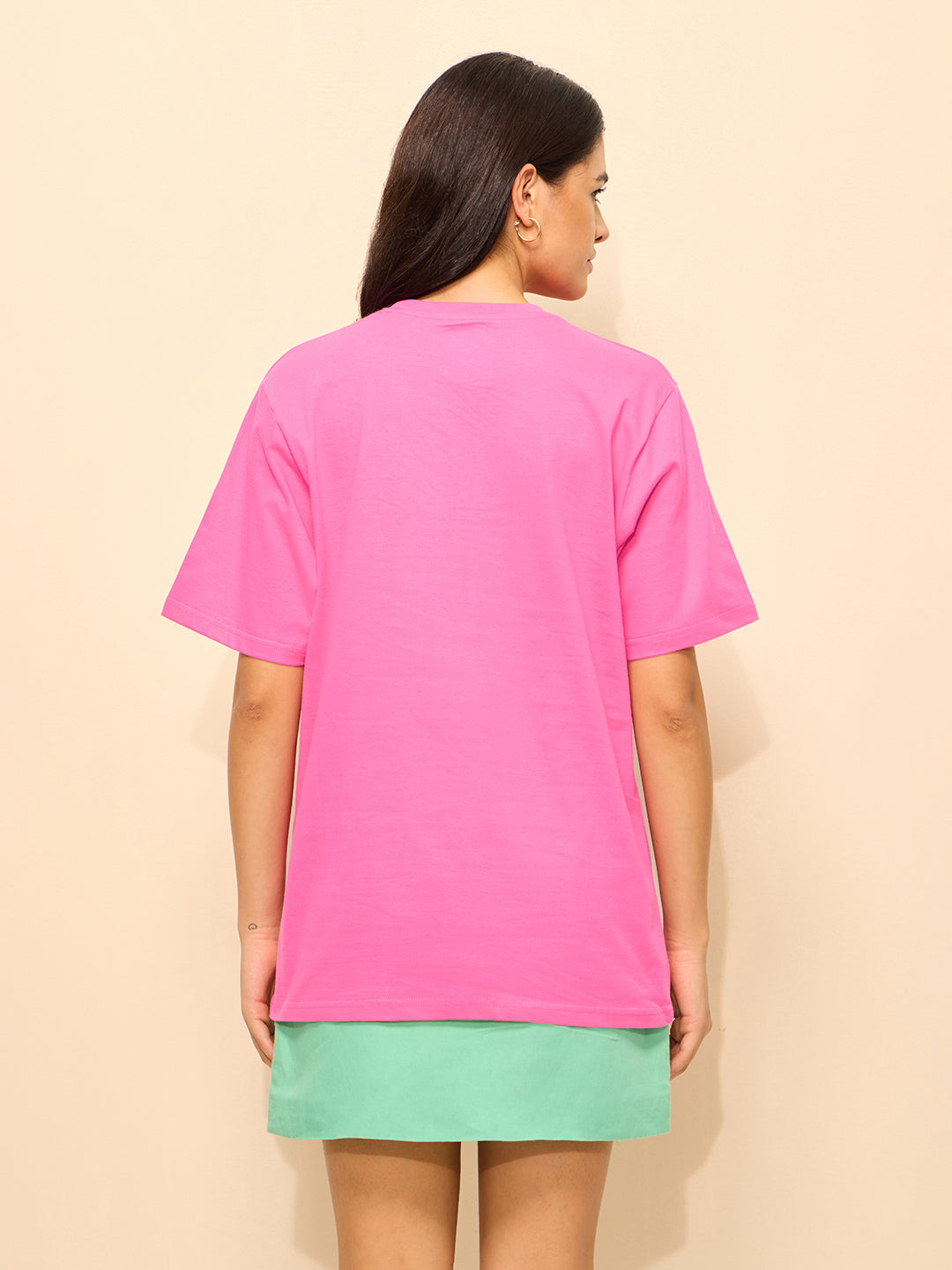 Womens Printed Oversized Cotton T-Shirt