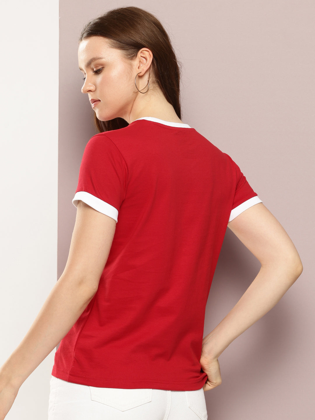 Womens Half Sleeve Round Neck Printed Regular Fit Tshirts