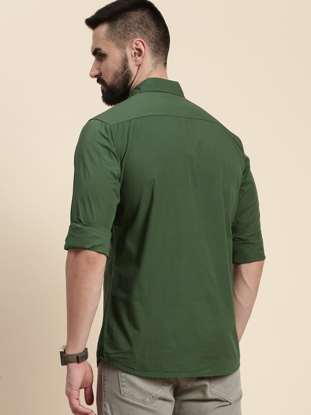 Mens Plain Full Sleeve Shirt With Pocket