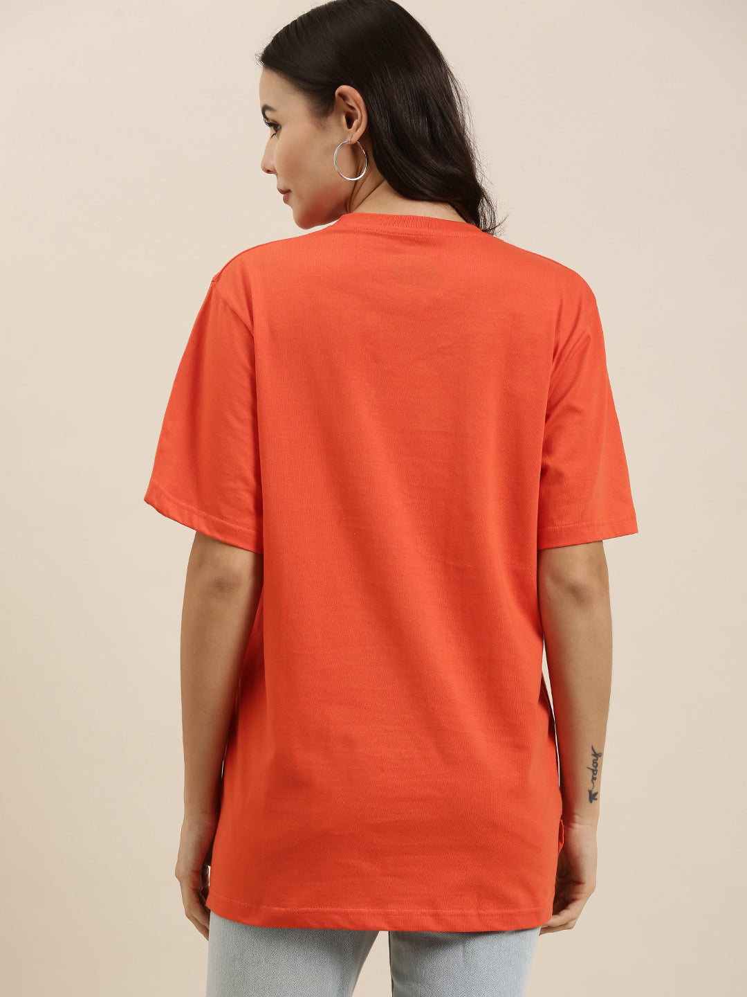Womens Short Sleeve Round Neck Oversized Fit Tshirt