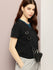 Womens Half Sleeve V-Neck Solid Boxy Fit Tshirts