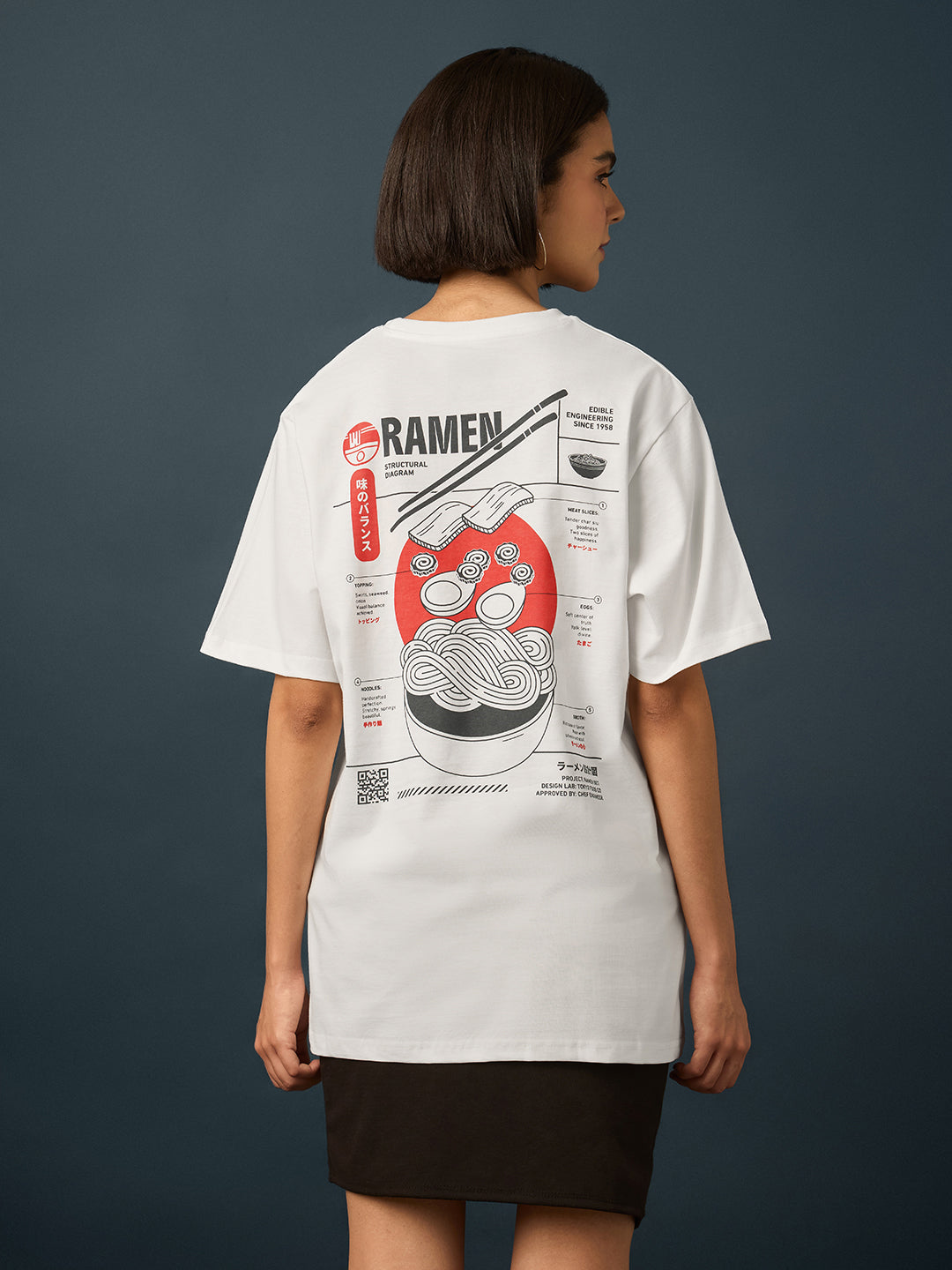Womens Short Sleeve Printed Oversized Fit Tshirt 