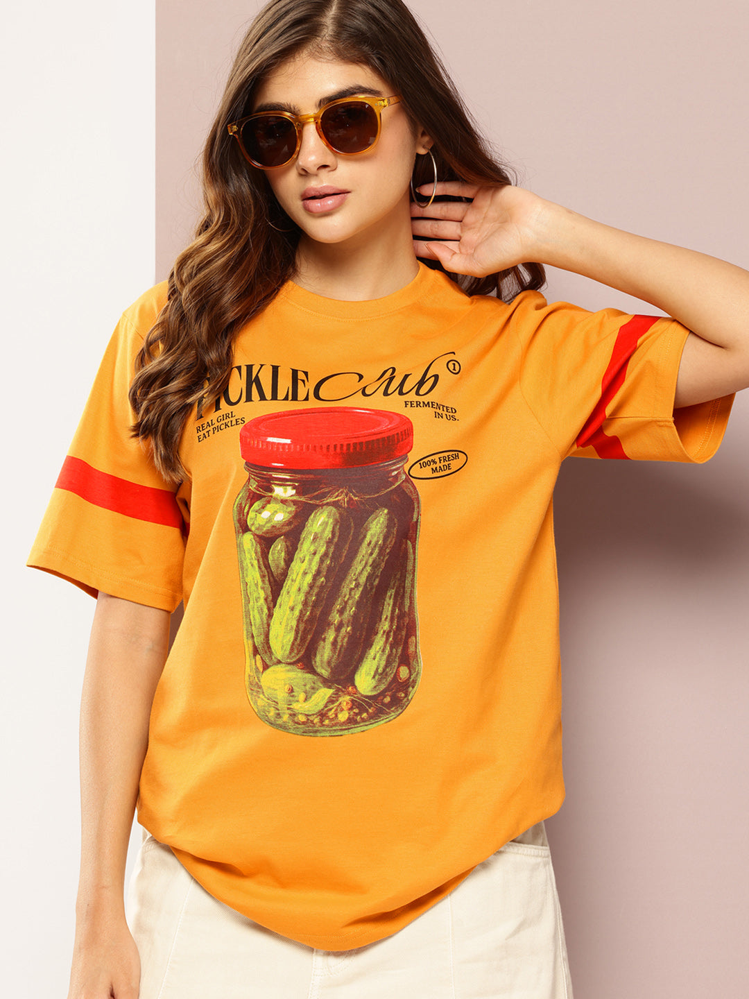 Womens Short Sleeve Printed Oversized Fit Tshirt