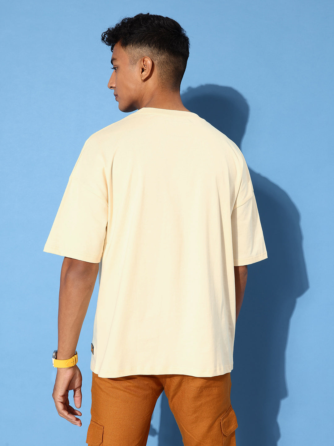 Mens Half Sleeve Drop Shoulder Printed Oversized Fit T-Shirts