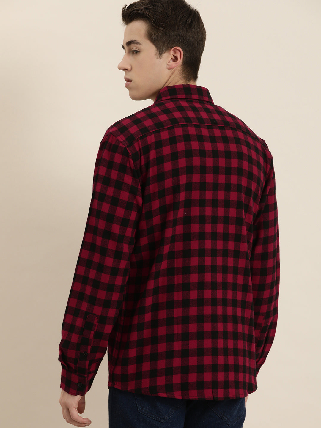 Men Checked Full Sleeve Shirt With Pocket