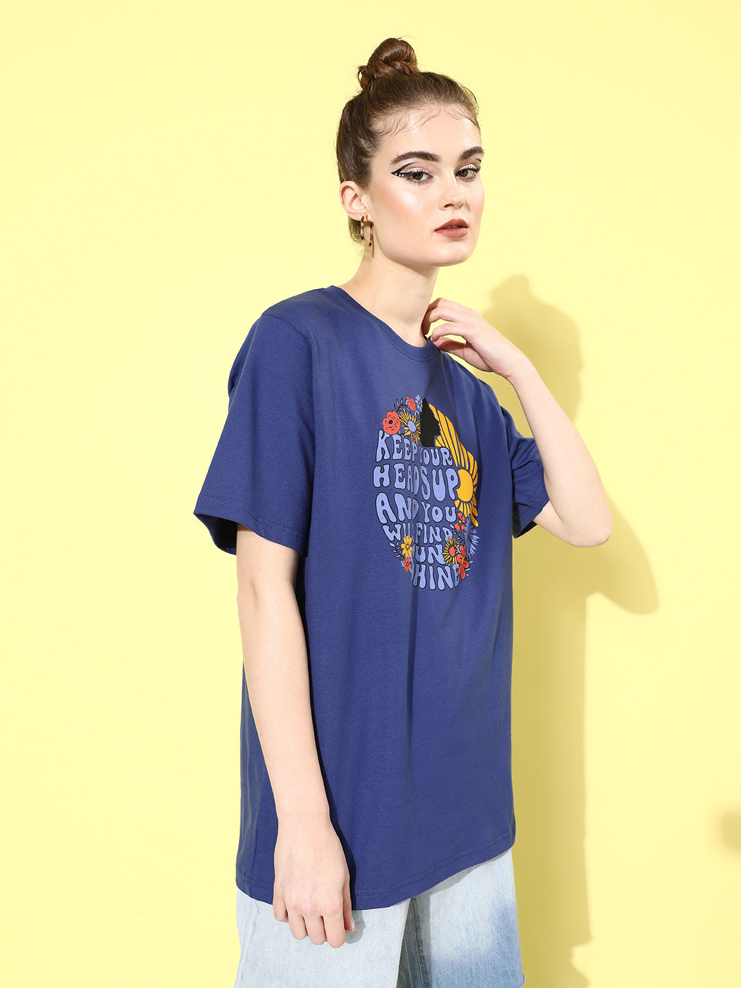 Womens Half Sleeve Round Neck Oversized Fit T-Shirts