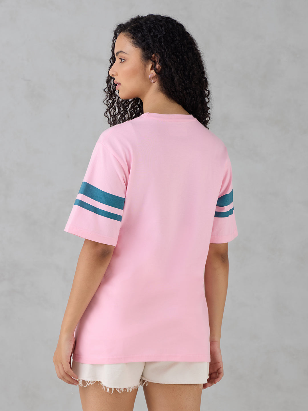 Womens Half Sleeve Printed Oversized Fit Tshirt