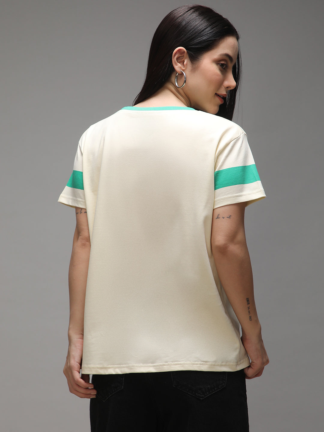 Womens Half Sleeve Round Neck Printed Boxy Fit Tshirts