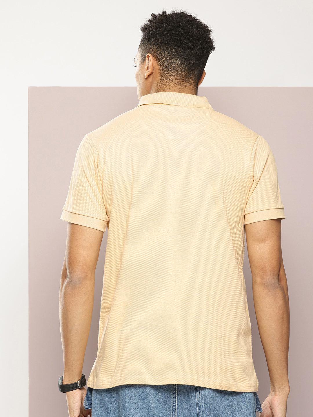 Mens Half Sleeve Polo Neck Solid Regular Fit Tshirts