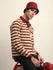 Mens Full Sleeve Polo Neck All-Over Striped Regular Fit Tshirts