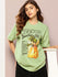 Womens Short Sleeve Printed Oversized Fit Tshirt
