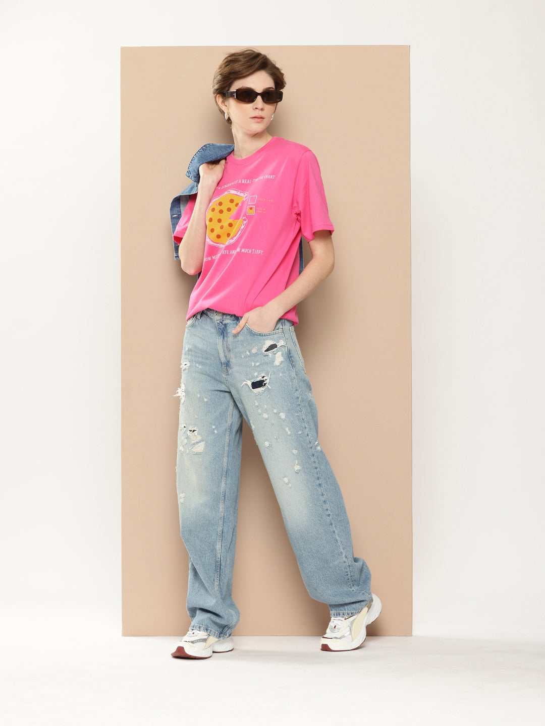 Womens Half Sleeve Round Neck Printed Oversized Fit Tshirts