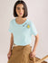 Womens Embroidery Boxy Regular Fit French Terry Cotton Tshirt
