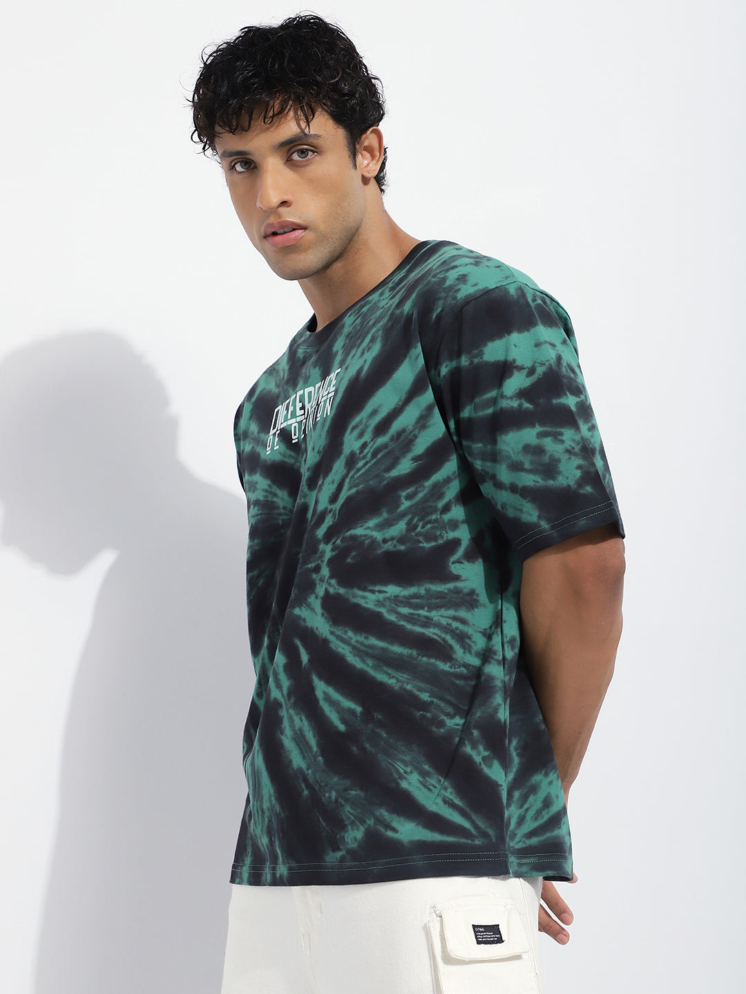 Mens Half Sleeve Round Neck Striped Oversized Fit Tshirts