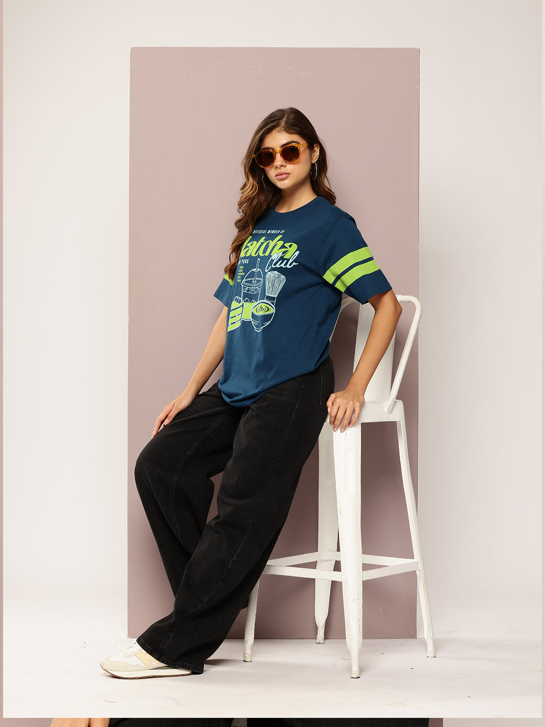 Womens Short Sleeve Printed Oversized Fit Tshirt