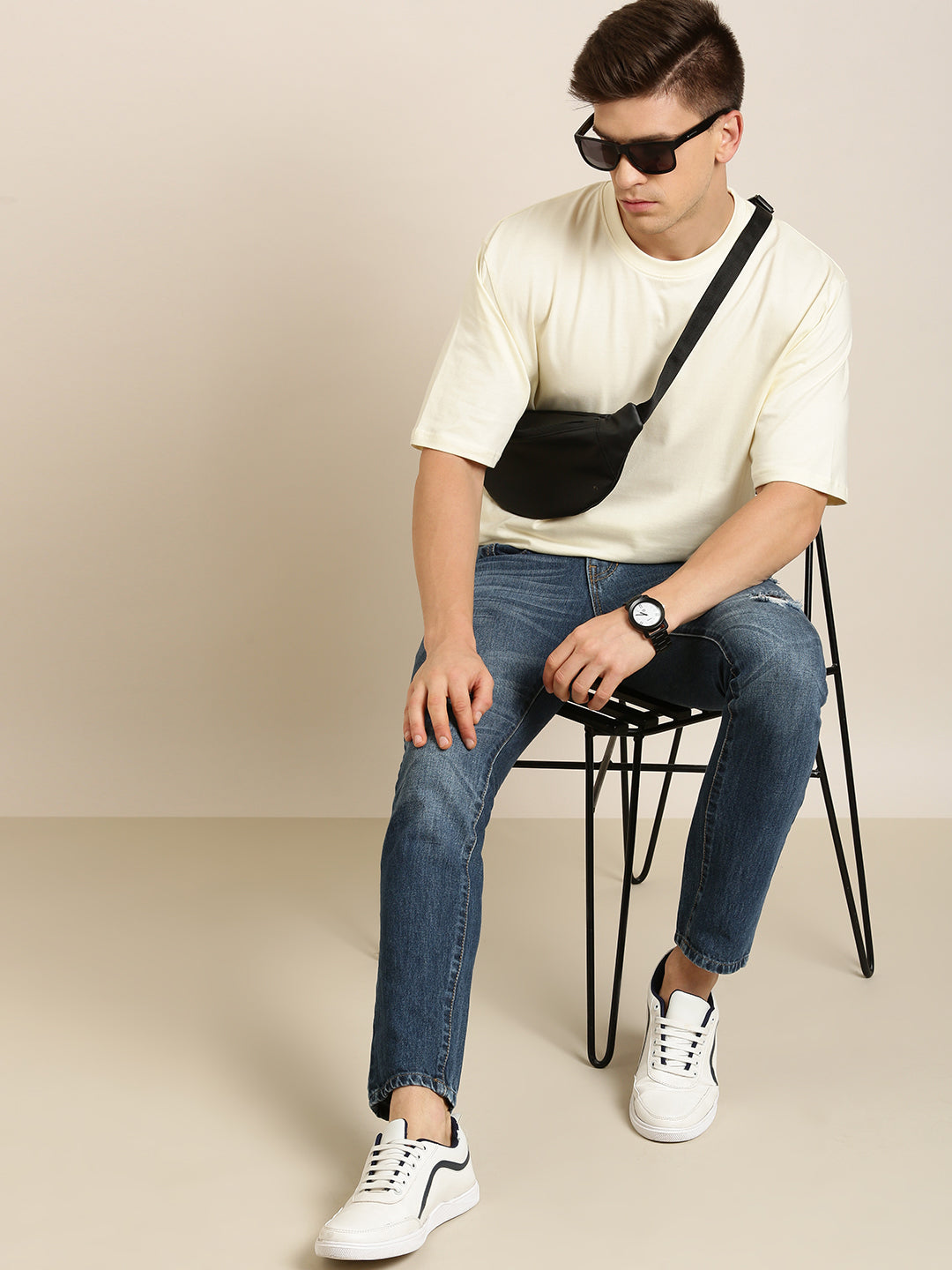Mens Half Sleeve Round Neck Oversized Fit T-Shirts