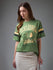 Womens Printed Round Neck Oversized Fit Tshirt