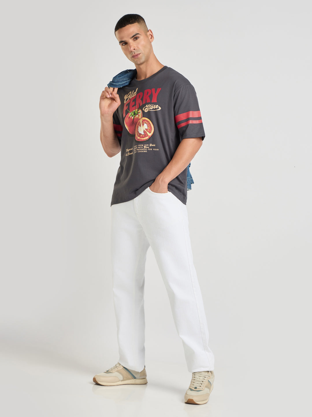 Mens Printed Oversized Cotton Round Neck Tshirt