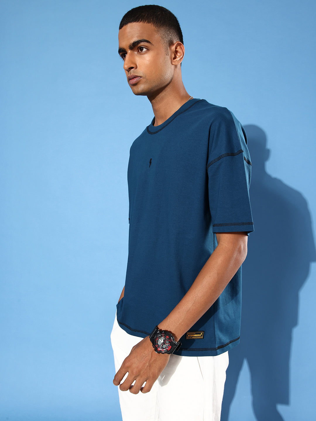 Mens Half Sleeve Drop Shoulder Plain Oversized Fit T-Shirts