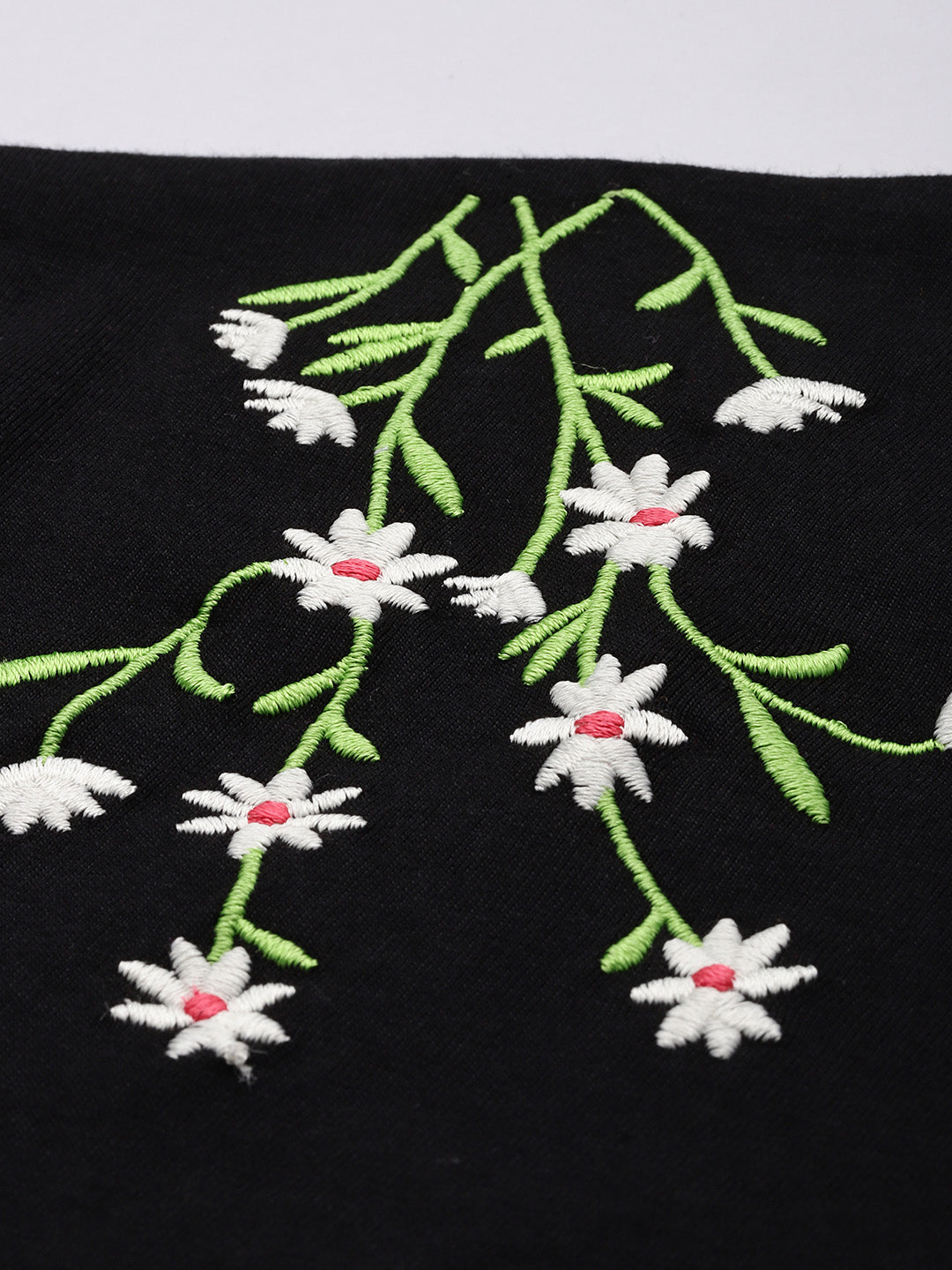 Womens Half Sleeve Round Neck Embroidered Oversized Fit Tshirts