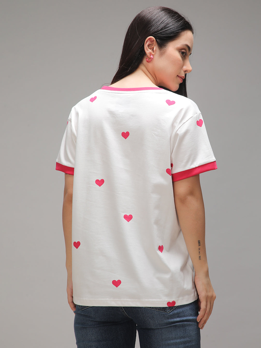 Womens Half Sleeve Round Neck Printed Boxy Fit Tshirts