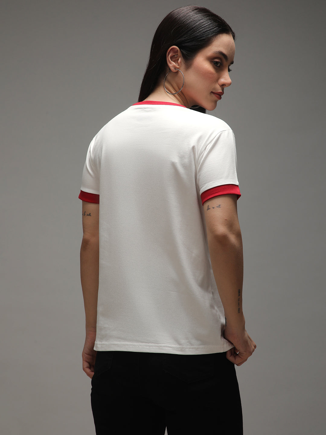 Womens Half Sleeve Round Neck Embroidery Regular Fit Tshirts