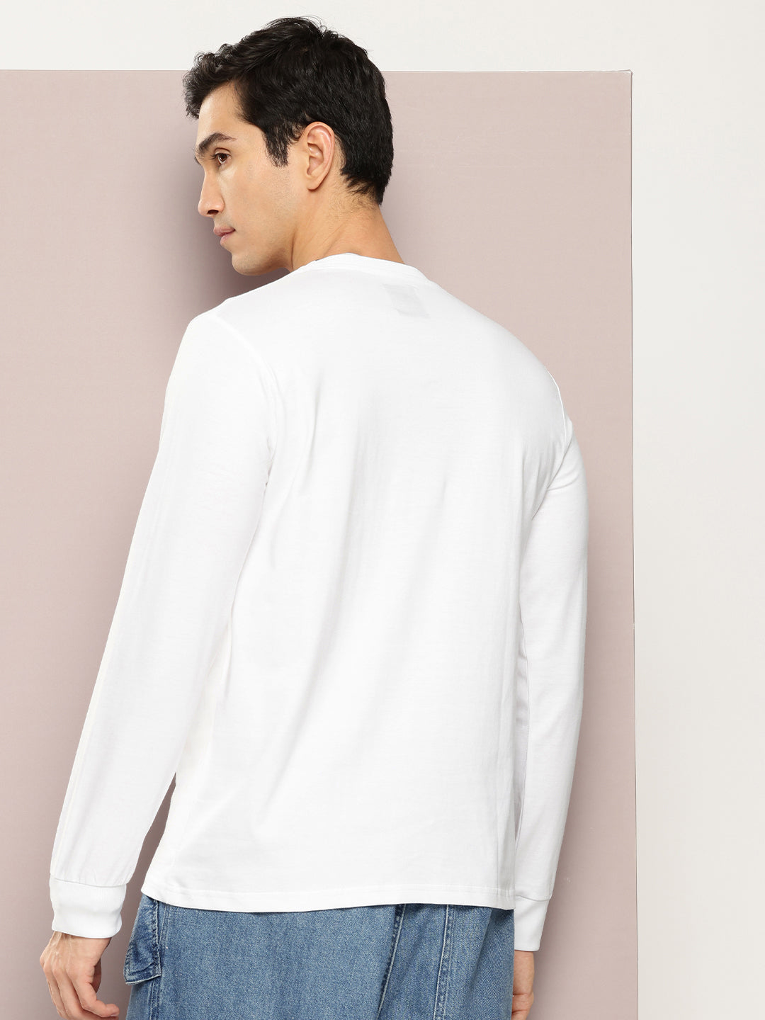 Mens Full Sleeve Round Neck Colourblocked Regular Fit Tshirts
