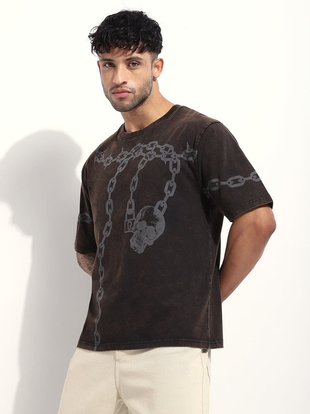 Mens Half Sleeve Round Neck Printed Oversized Fit Tshirts