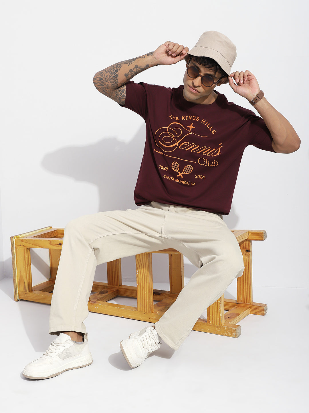 Mens Half Sleeve Drop Shoulder Printed Oversized Fit T-Shirts