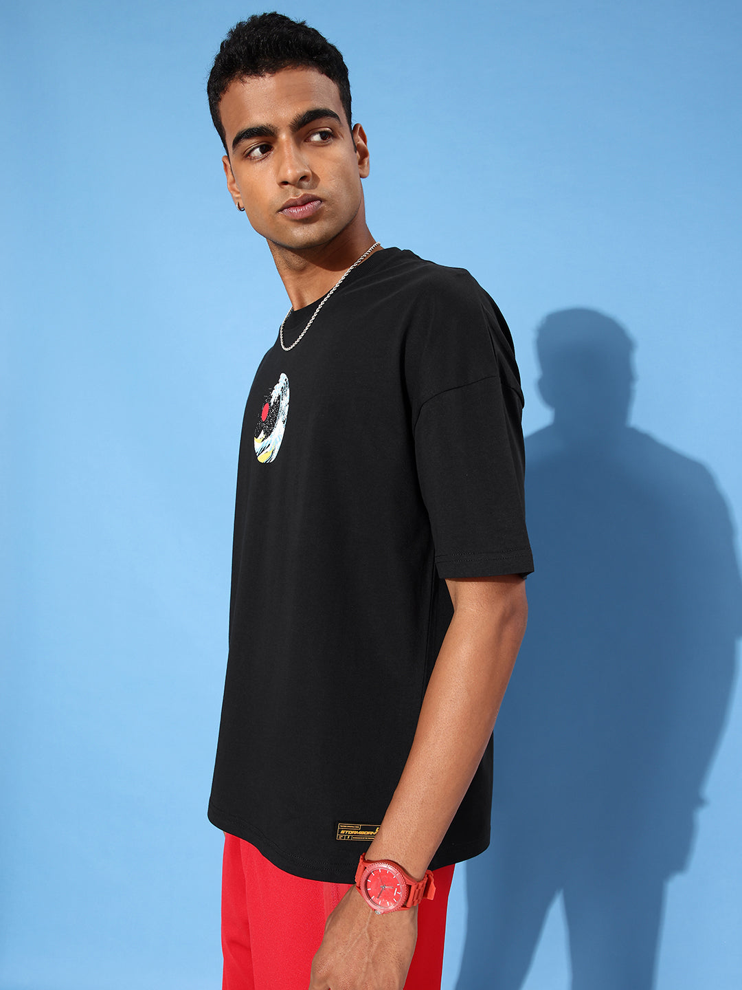 Mens Half Sleeve Drop Shoulder Printed Oversized Fit T-Shirts