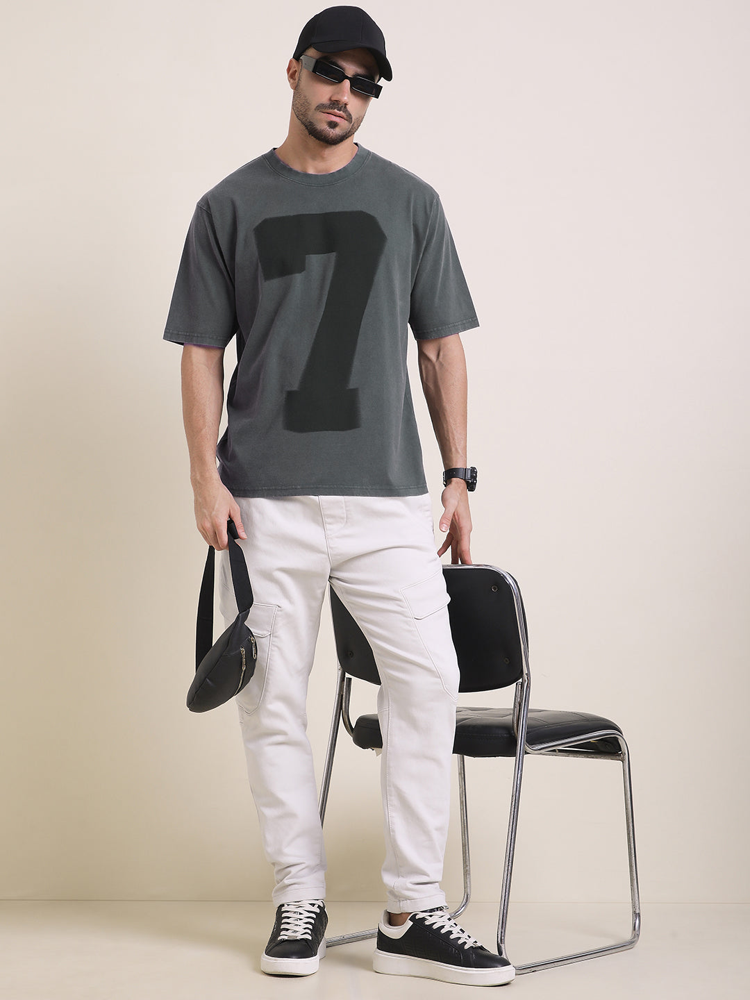 Mens Half Sleeve Round Neck Printed Oversized Fit Tshirts