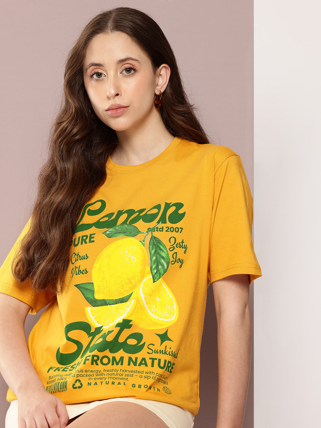 Womens Half Sleeve Round Neck Printed Oversized Fit Tshirts