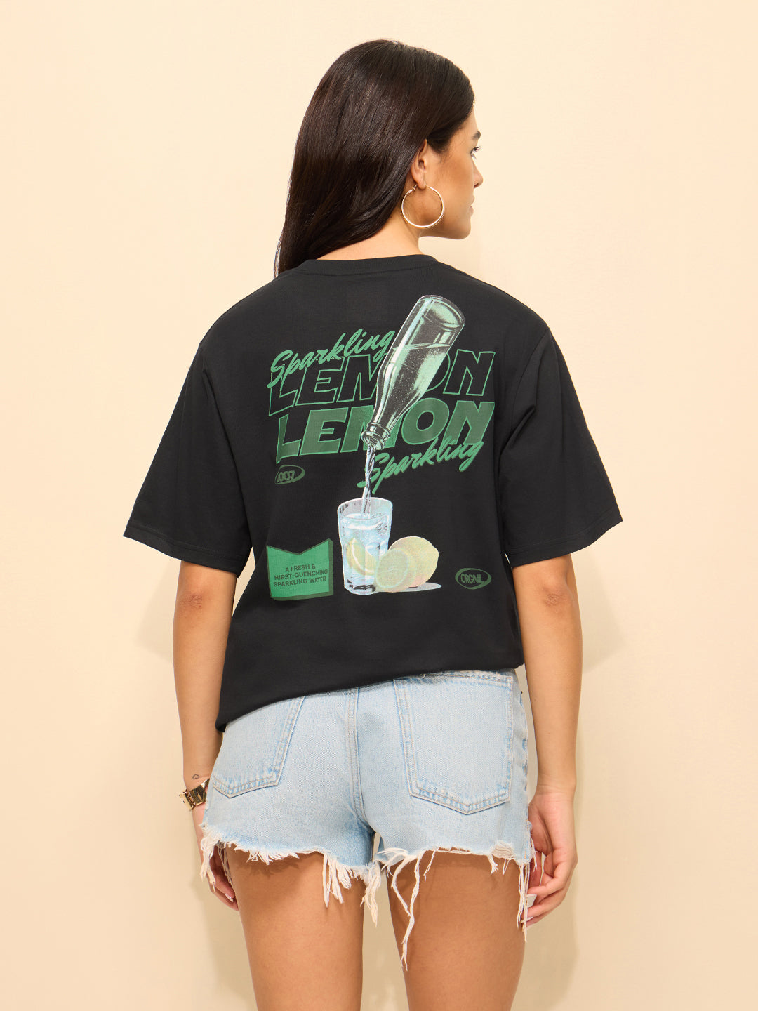 Womens Printed Oversized Cotton T-Shirt