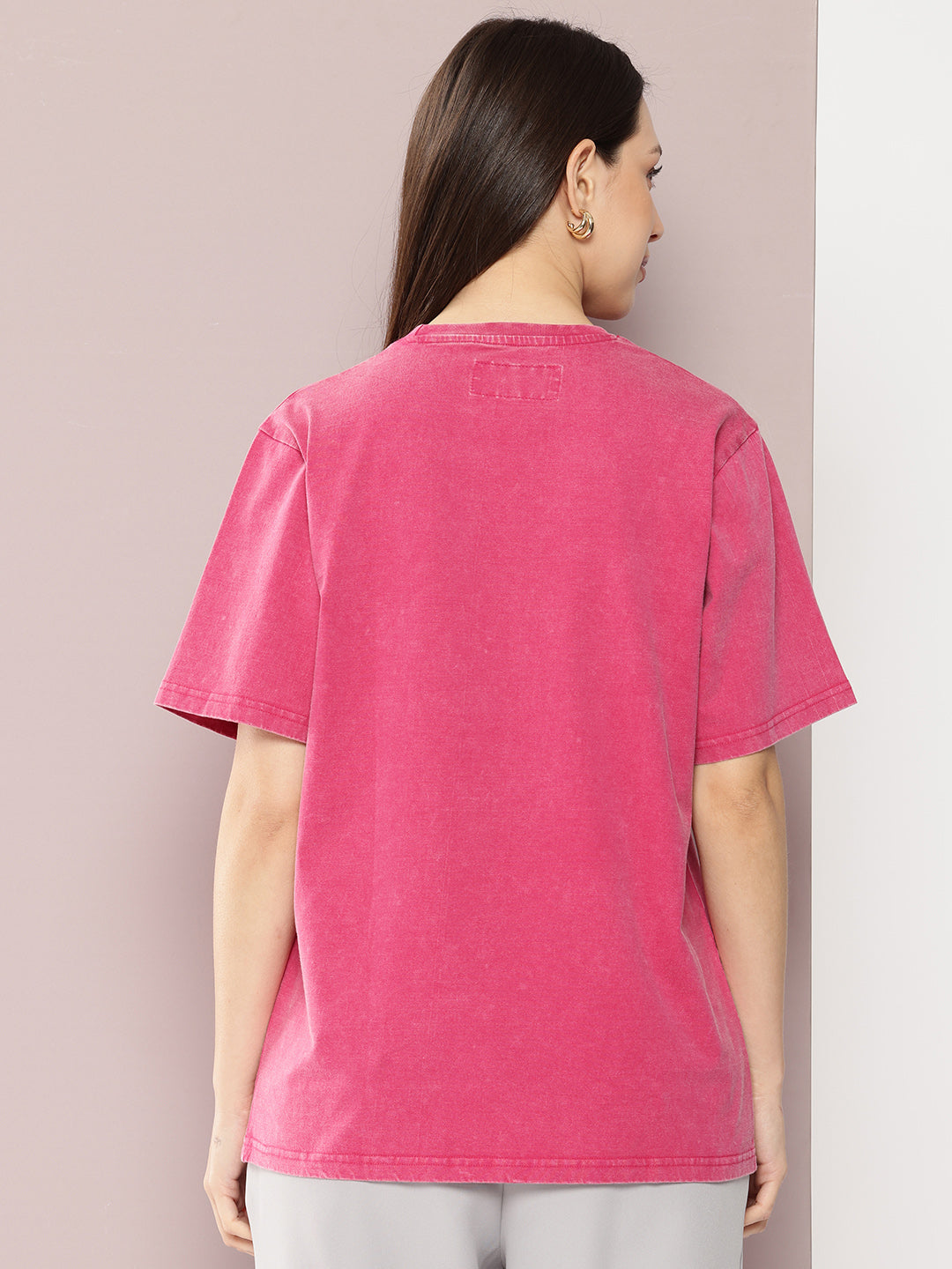 Womens Half Sleeve Round Neck Printed Oversized Fit Tshirts