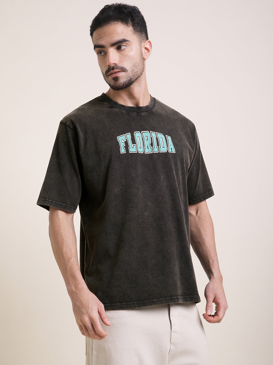 Mens Half Sleeve Round Neck Printed Oversized Fit Tshirts