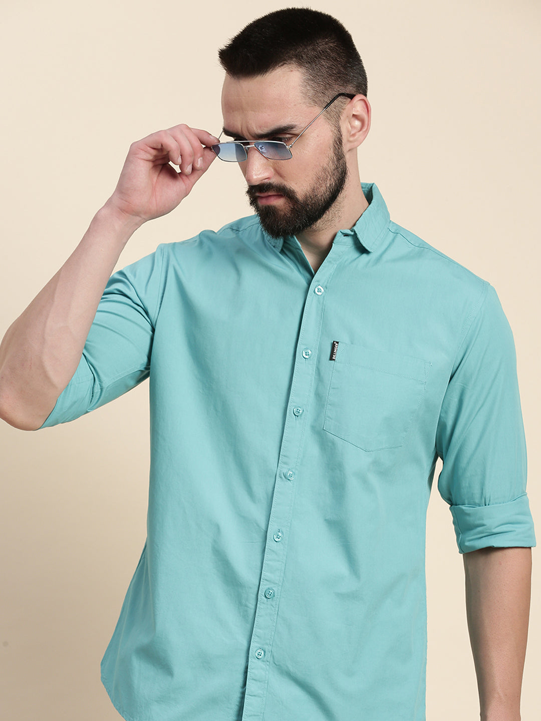 Mens Plain Full Sleeve Shirt With Pocket