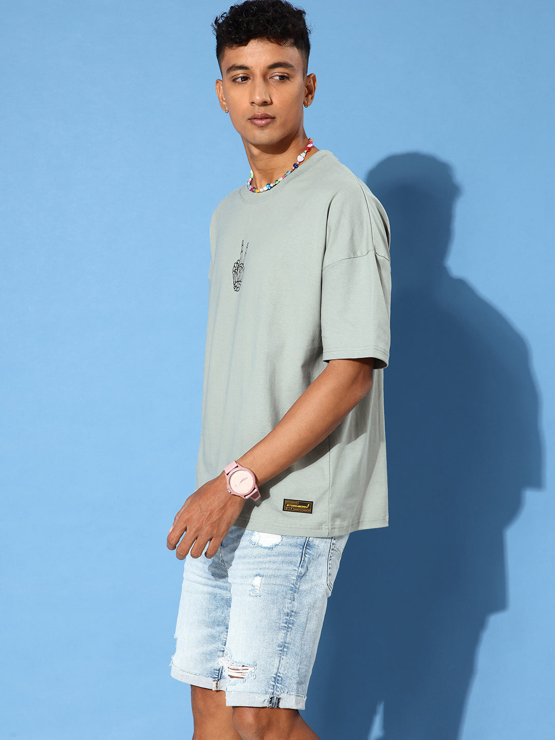 Mens Half Sleeve Drop Shoulder Printed Oversized Fit T-Shirts