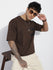 Mens Half Sleeve Round Neck Striped Oversized Fit Tshirts