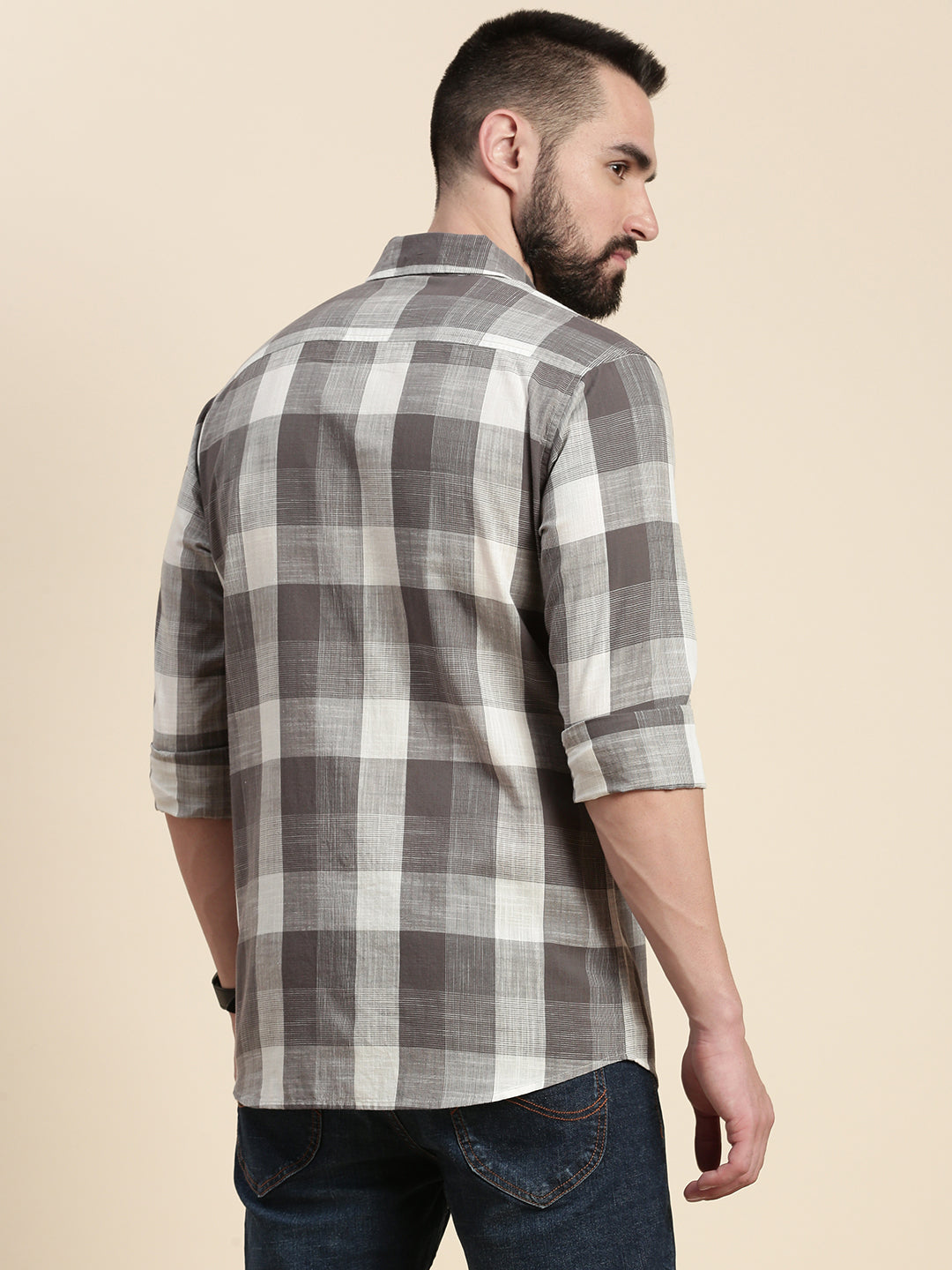 Men Checked Full Sleeve Shirt With Pocket