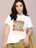 Womens Half Sleeve Round Neck Printed Boxy Fit Tshirts