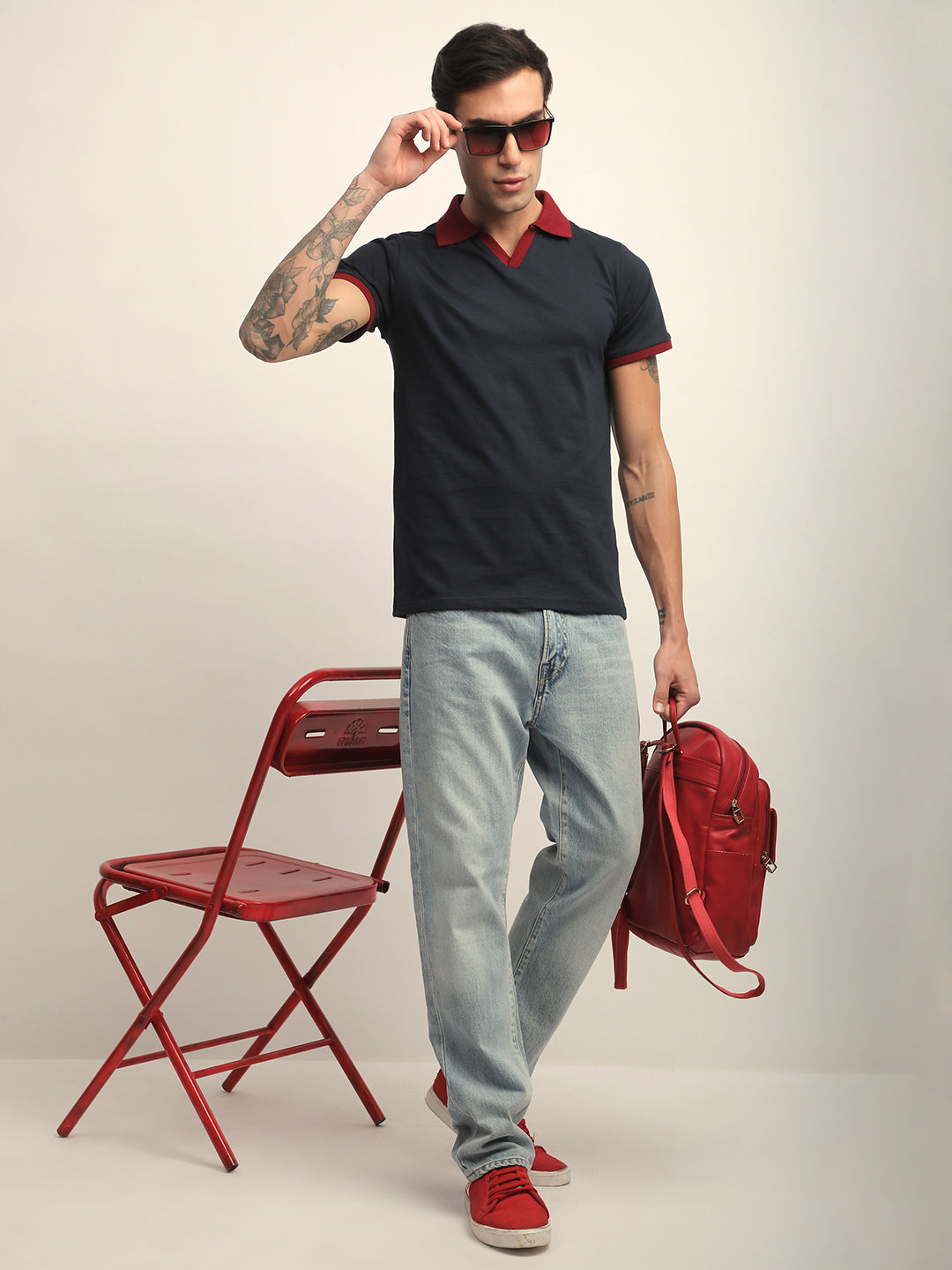 Mens Half Sleeve Polo Neck Solid Regular Fit Tshirts