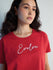Womens Stud Detailed Boxy Regular Round Neck Tshirt 