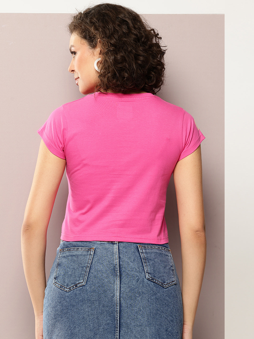 Womens Half Sleeve Round Neck Printed Regular Fit Tshirts