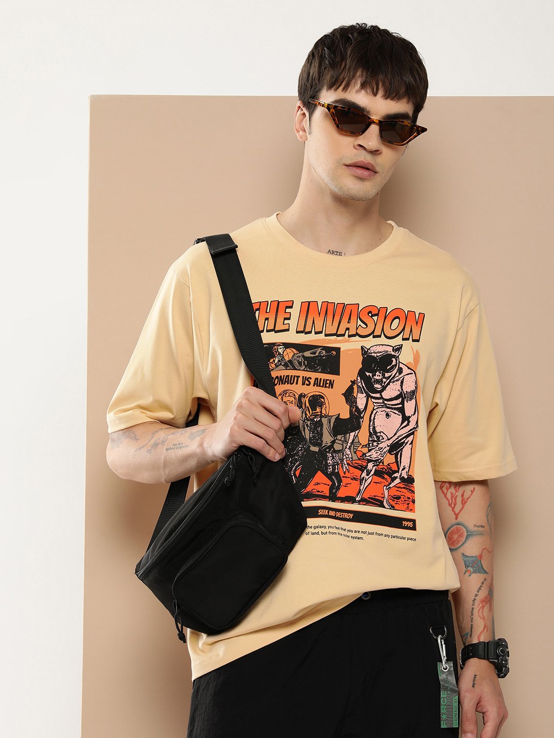 Mens Half Sleeve Round Neck Oversized Fit T-Shirts