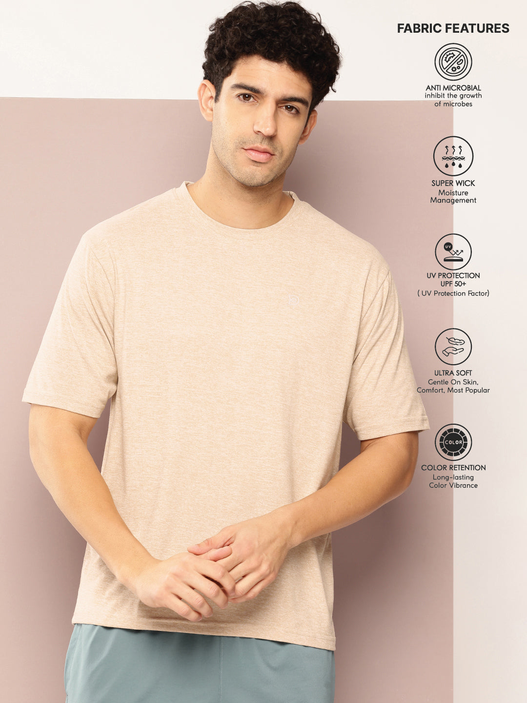 Mens Short Sleeve Round Neck Oversized Polyster Tshirt